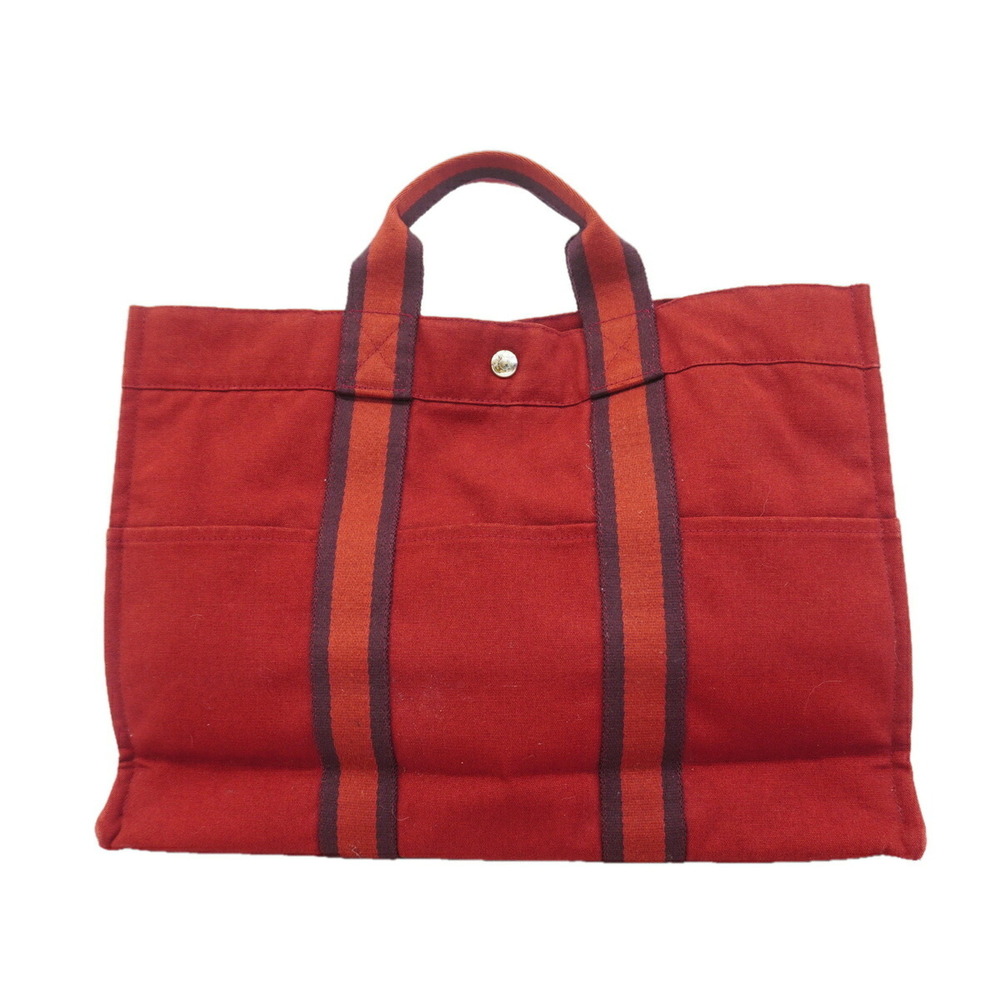 Hermes Fourre-Tout MM Canvas Tote Bag, Red, Men's & Women's